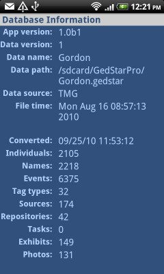 Database Information